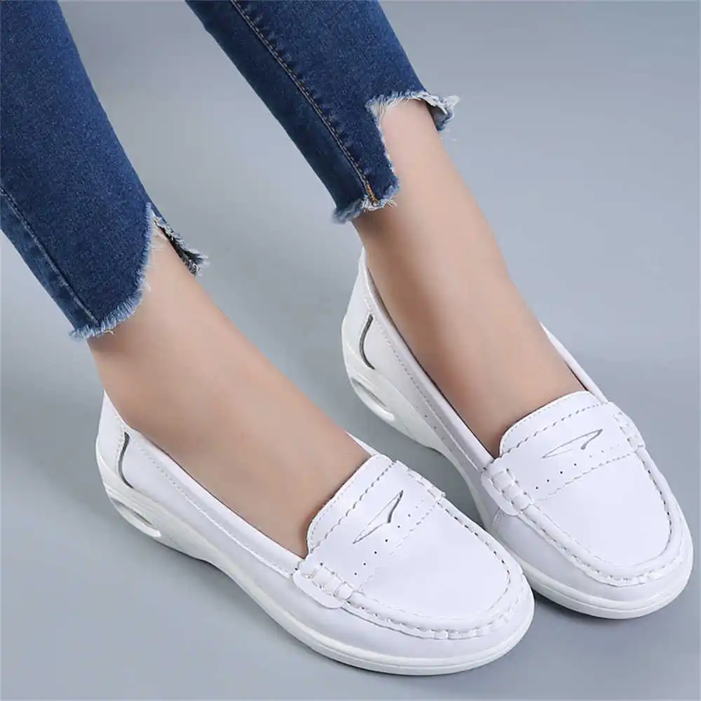 Women Shoes Brown Colour - Thick Sole Slipon White Trainers For