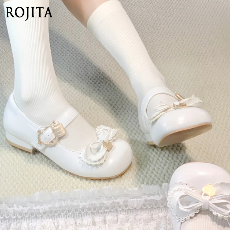 Women'S Shoes Round Toe - Women's Shoes Bowknot Lolita Shoes Cute