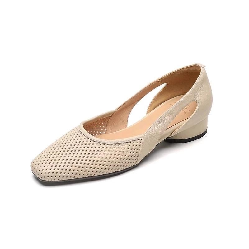 Women Shoes With Heels - Spring Summer Women's Breathable Square Toe