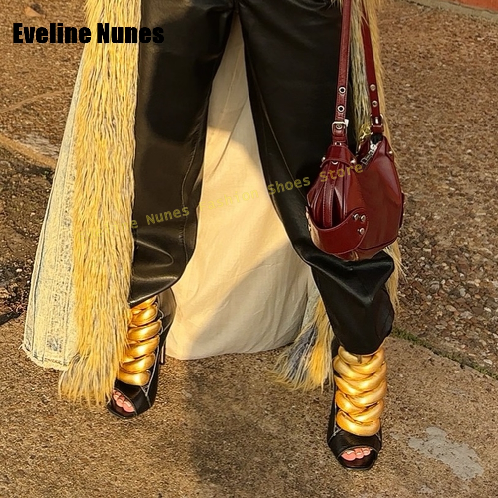 Women's Black Gold Chain Decor - Gold Chain Sandal recensione e prezzo
