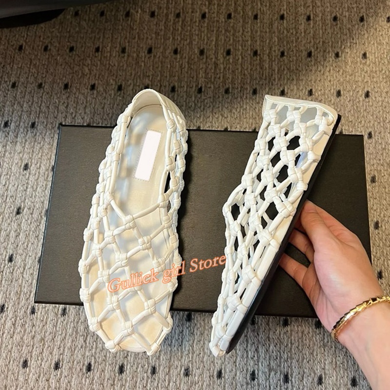French Woven Mesh Hollow flat  - Women'S Shoes Round Toe recensione e prezzo