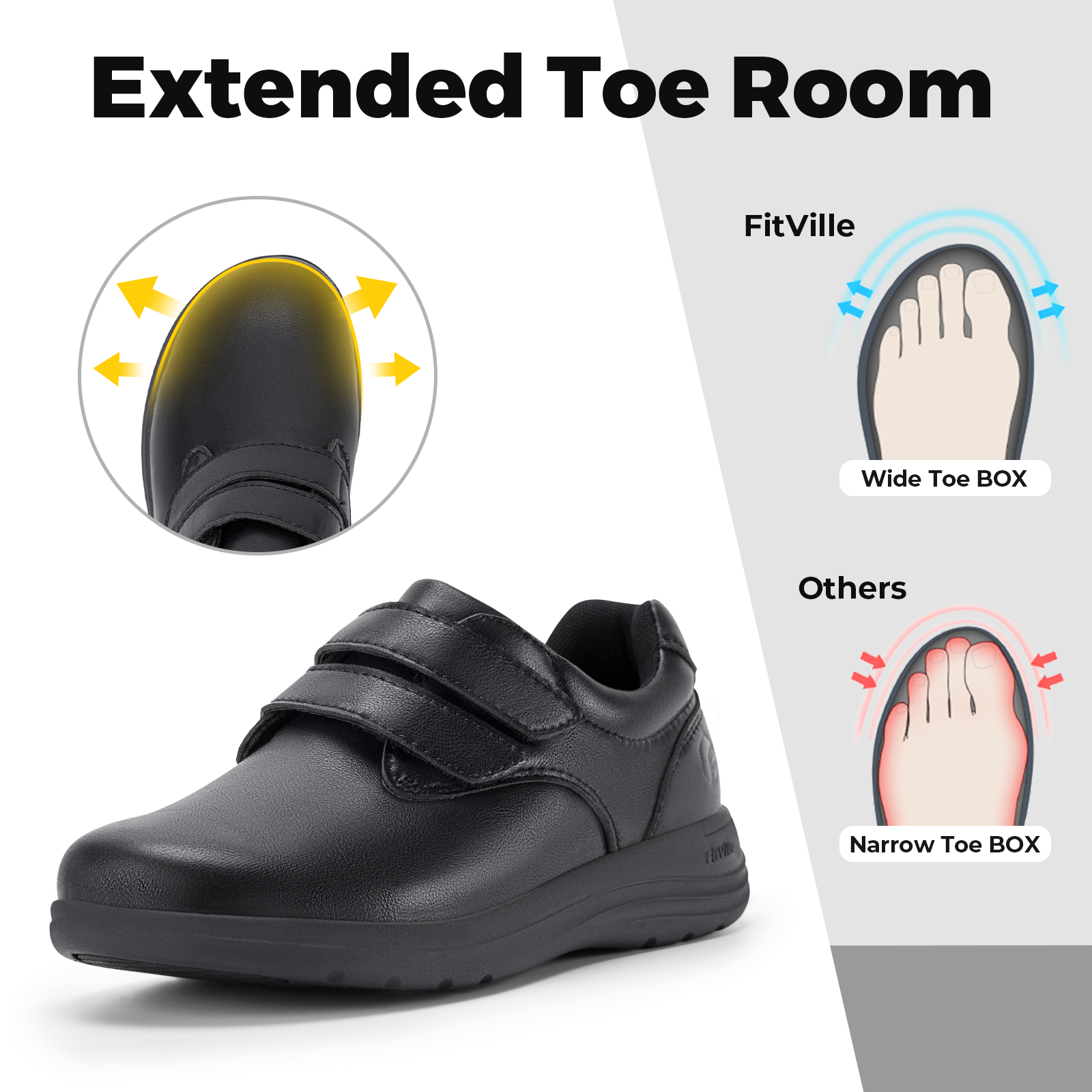 FitVille Leather Women's Shoes - Women'S Shoes Extra Wide recensione e prezzo