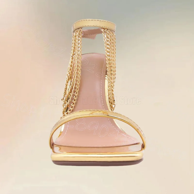 Gold Chain Blue Patent Leather - Gold Chain Sandal recensione e prezzo