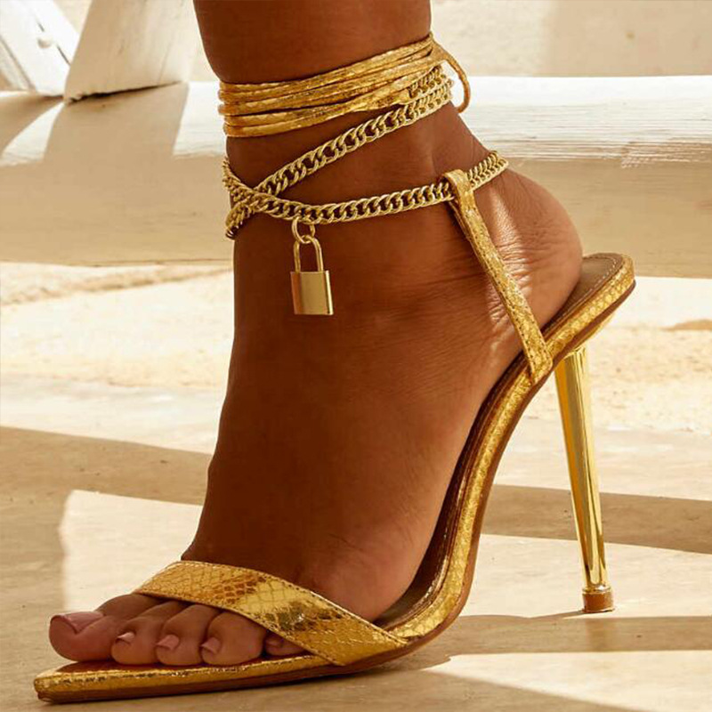 2026 Women's Silver Gold Chain - Gold Chain Sandal recensione e prezzo