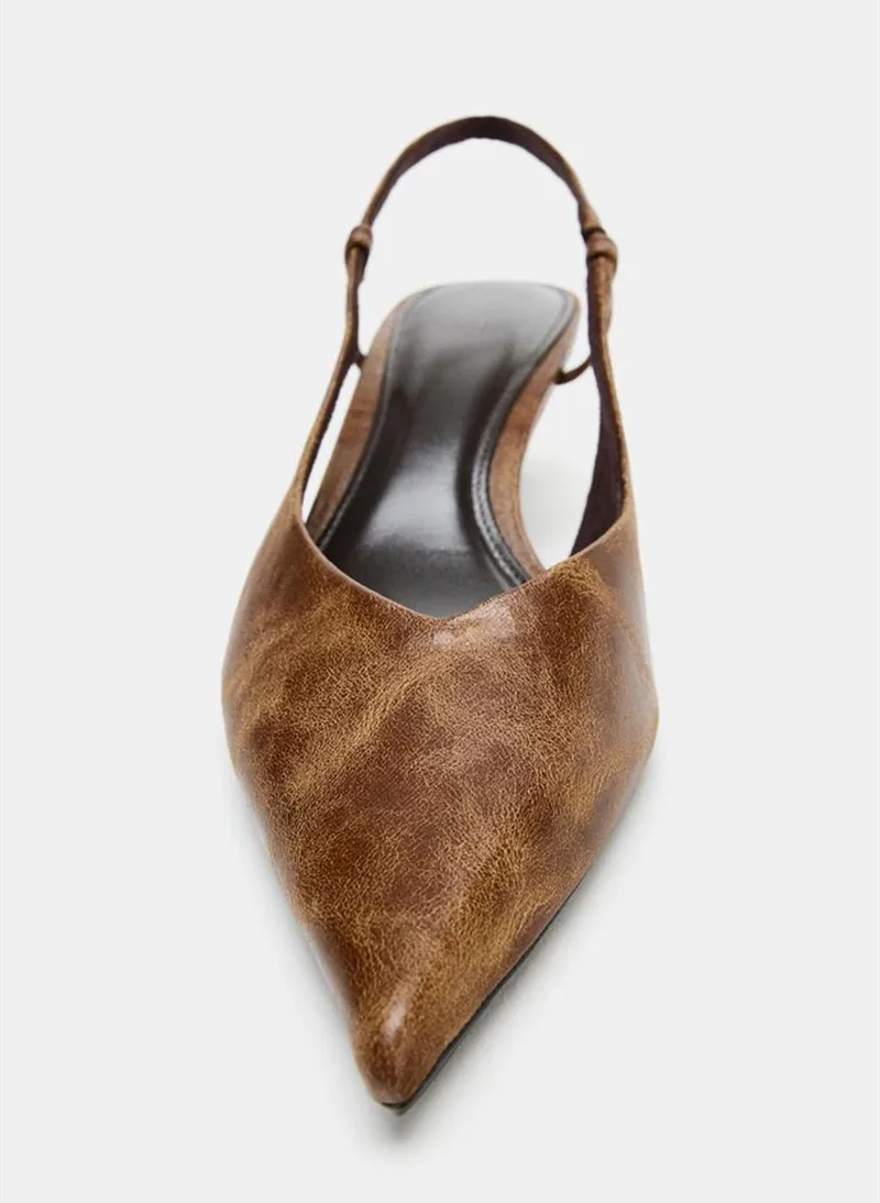 Retro Brown Kitten Heel Design - Women Shoes Brown Colour recensione e prezzo